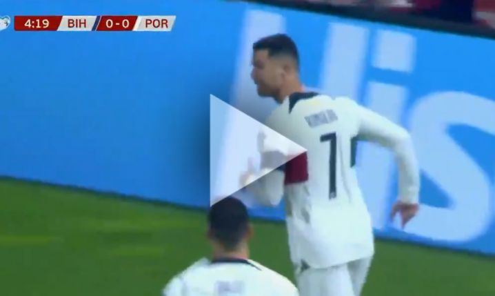 Ronaldo STRZELA GOLA na 1-0 z Bośnią i Hercegowiną! [VIDEO]